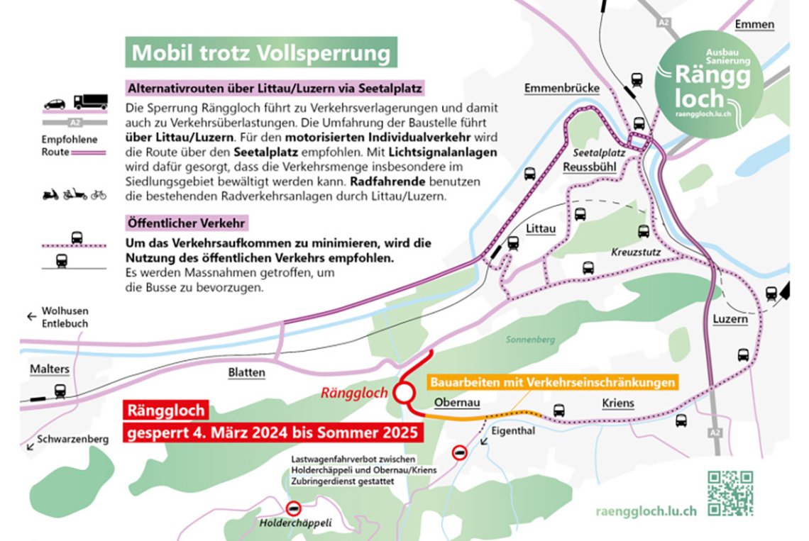 Vollsperrung Ränggloch ab 4. März 2024
