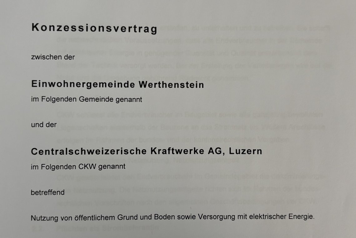 CKW Konzessionsvertrag